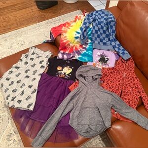 Girls Clothing Bundle Huge Lot Kids Colorful Variety Size 7/8 Medium Hoodies